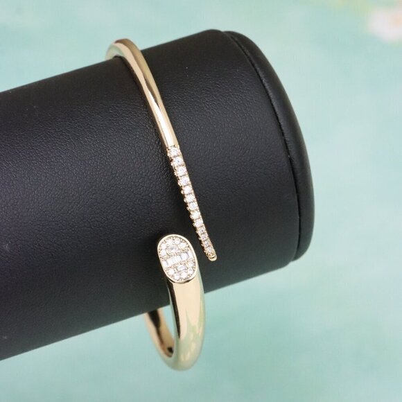 Rose Gold Designer Bangle with Diamond Accents, XPBL0599 - Picture 4 of 12